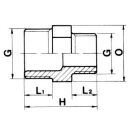 PVC Reduziernippel AG 3/4" x 1/2" Außengewinde 10bar Grau