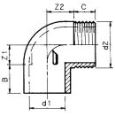 Pvc Winkel 90° 32 x AG 26,44mm(3/4")