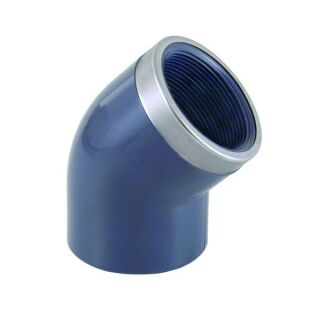 PVC Winkel 45° 20mm x ½" IG verstärkt