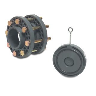 PVC swing check valve+flange kit Ø75