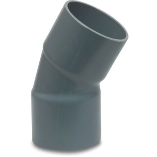 Profec Bogen 22° PVC-U 90 mm Klebemuffe 12,5bar Grau type aus Rohr hergestellt