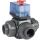 Praher 3-Wege-Kugelhahn T-Bohrung PVC-U 50 mm Klebemuffe 3bar DN40 24VAC Grau Seitlich
