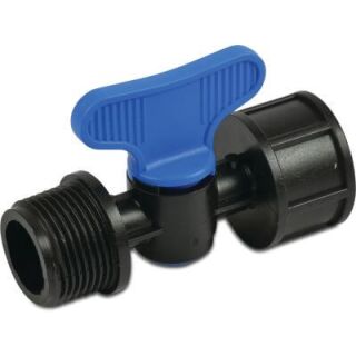 Absperrhahn PP 3/4" Außengewinde x Innengewinde 6bar Schwarz