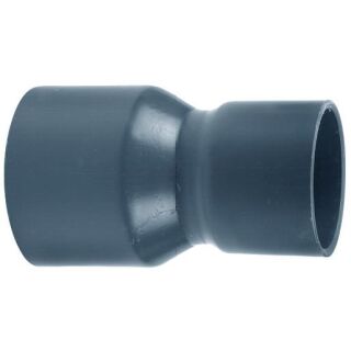 VDL Reduziermuffe PVC-U 75 mm x 50 mm Klebemuffe 7.5bar Grau type aus Rohr hergestellt