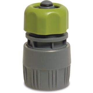 Kupplung 19 mm Klemm x Klickmuffe Grau/Grün mit Wasserstop