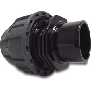 Jasonflex Verschraubung PP/PVC-U 50 mm Klemm x Klebestutzen 16bar Grau/Schwarz