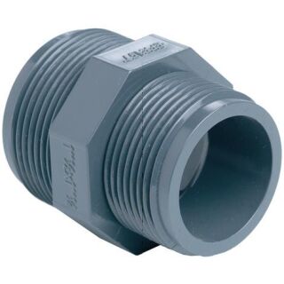 PVC Reduziernippel AG 4" x 2" Außengewinde 10bar Grau