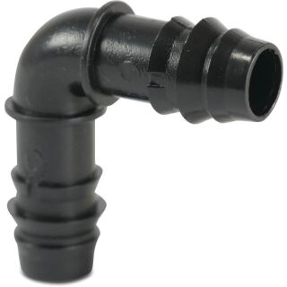 Schlauchverbinder Winkel 90° POM 16 mm Tülle 4bar Schwarz