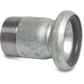 Schnellkupplung Stahl Verzinkt 50 mm x 1 1/2" V-Teil Bauer x Außengewinde Typ Bauer S75